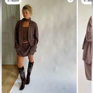 Djerf Avenue Knitted Mini Skirt Cocoa